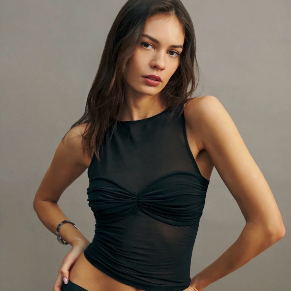 Reformation Rose Knit Top Black - Size S